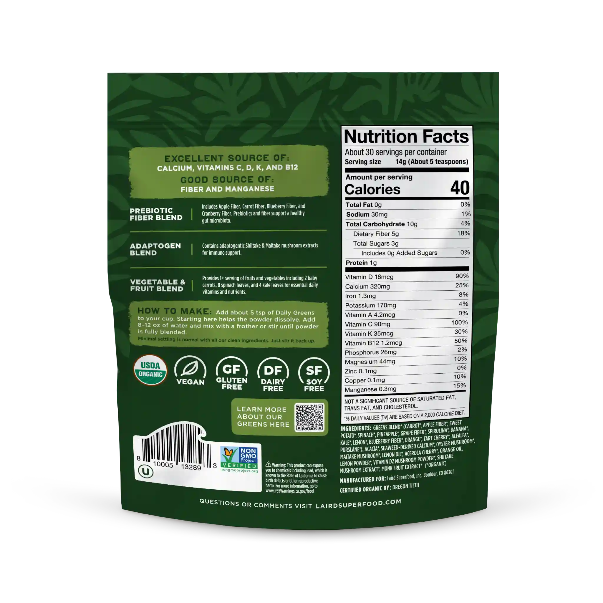 Organic Prebiotic Daily Greens